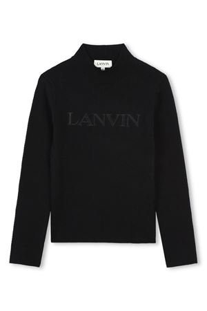 black viscose tshirt LANVIN KIDS | N3018209B